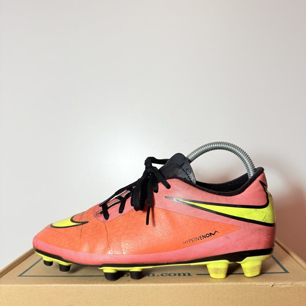 Nike Hypervenom Phantom FG Mens Size 7 Bright Crimson Volt Orange Soccer Cleats